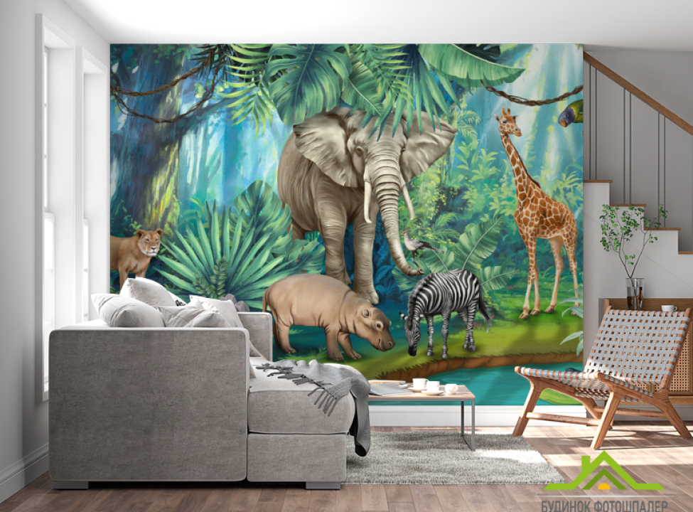 выбрать Фотообои Яркие африканские животные Каталог фотообоев на стену