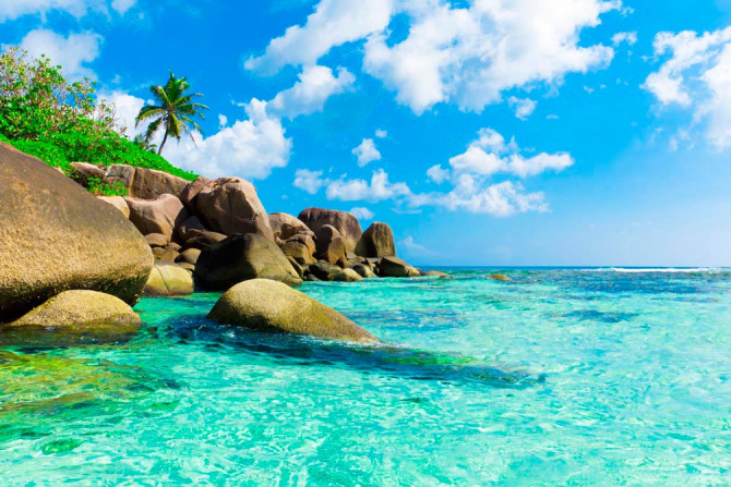 Фотообои Валуны, вода бирюзовая