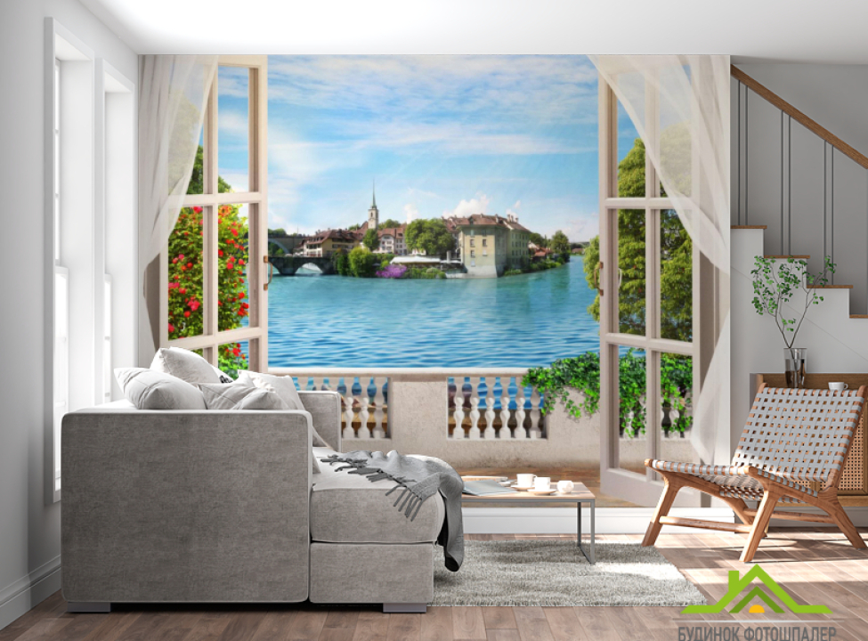 выбрать Фотошпалери Вид на морське місто Каталог фотошпалер на стіну