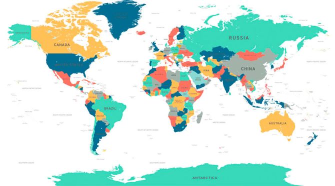 Фотообои Карта мира вектор