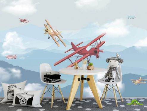 выбрать Фотообои Самолетики в небе Фотообои Little kids на стену