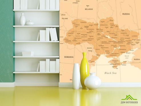 выбрать Фотообои Политическая карта Украины Фотообои карта Мира на стену
