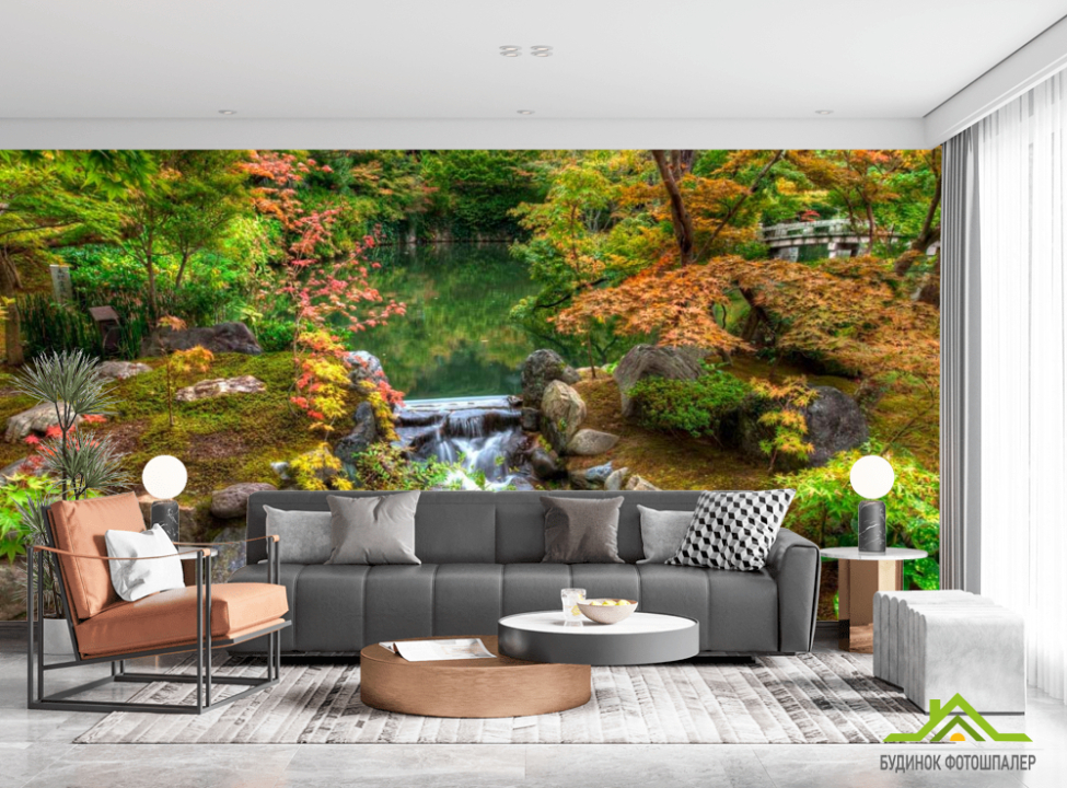 выбрать Фотошпалери Водоспад, озерце Каталог фотошпалер на стіну