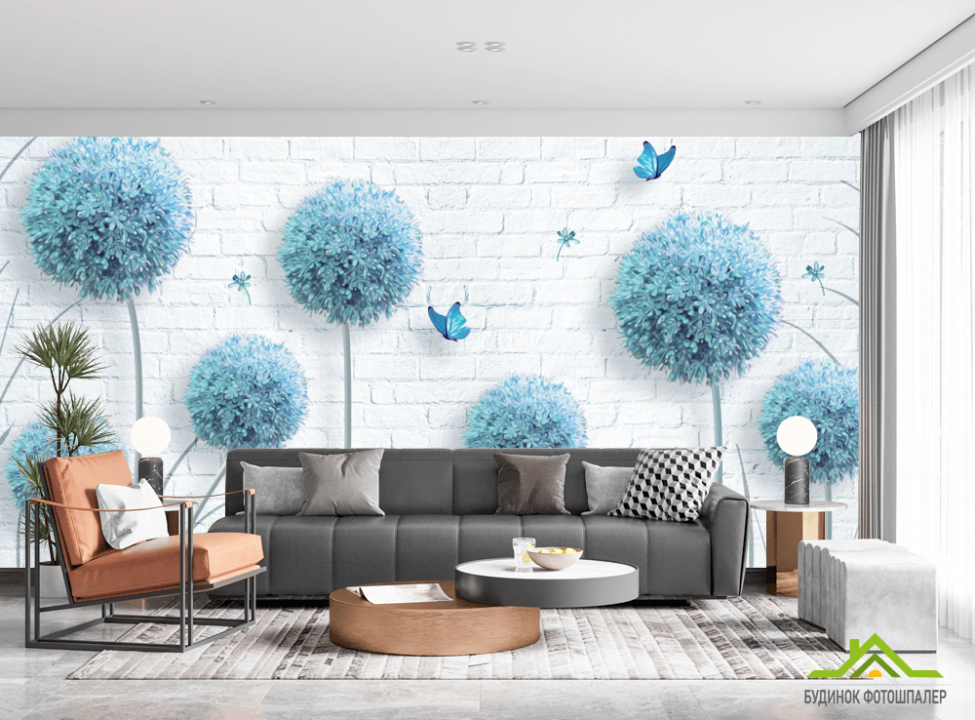 выбрать Фотообои Голубые цветы Каталог фотообоев на стену