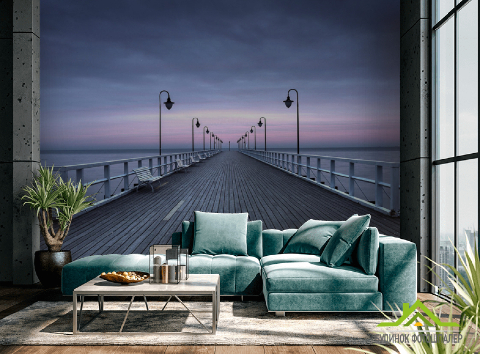 выбрать Фотообои Мостик расширяющий пространство Каталог фотообоев на стену