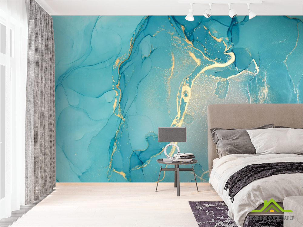 Фотообои Fluid art бирюзовый