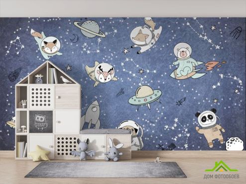 выбрать Фотообои Животные космонавты Фотообои Little kids на стену