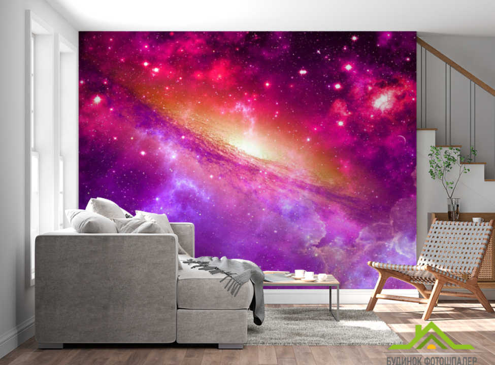 выбрать Фотообои Фиолетовое космическое небо Каталог фотообоев на стену