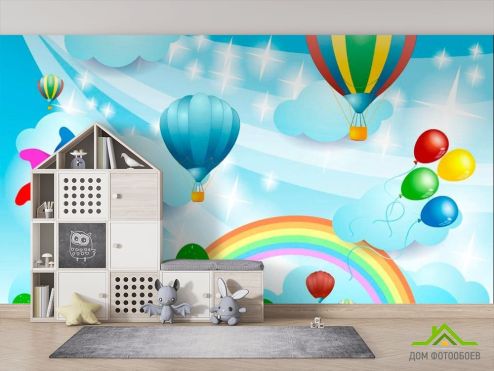 выбрать Фотошпалери Повітряні кульки Фотошпалери Фотошпалери для малюків: квадратна, горизонтальна орієнтація на стіну
