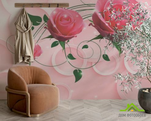выбрать Фотообои Розовые розы 3d Фотообои стереоскопические на стену
