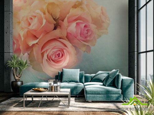 выбрать Фотошпалери Кремових троянд букет Фотошпалери, колір: «бежевий, квадратна, горизонтальна» на стіну