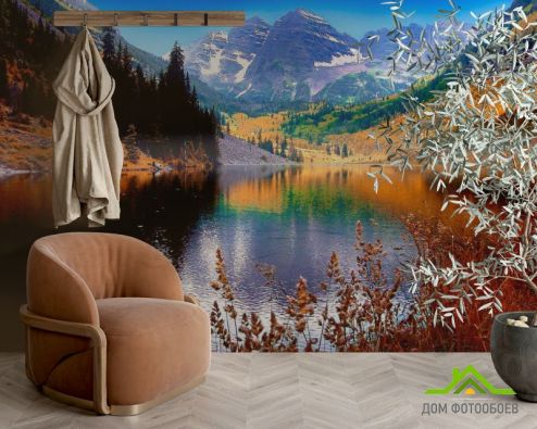 выбрать Фотошпалери Тінь, гірське озеро Фотошпалери Фотошпалери Природа: фото, різнобарвний  на стіну