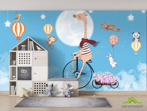 выбрать Фотошпалери Звірі на велосипедах Дитячі фотообої на стіну