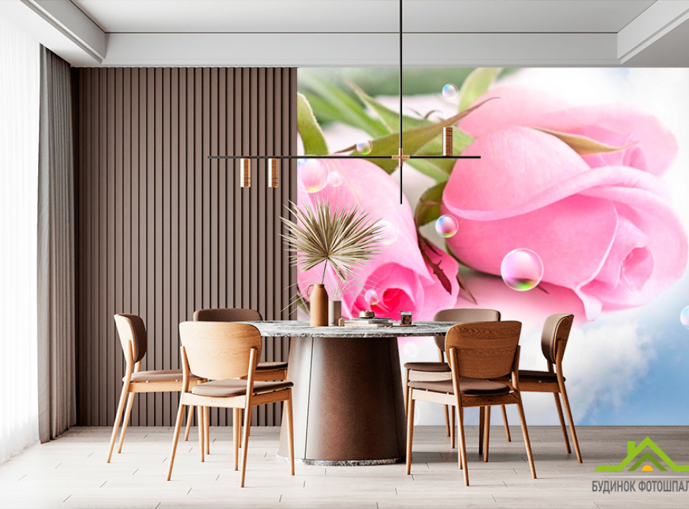 выбрать Фотообои Бледно-розовые розы Каталог фотообоев на стену