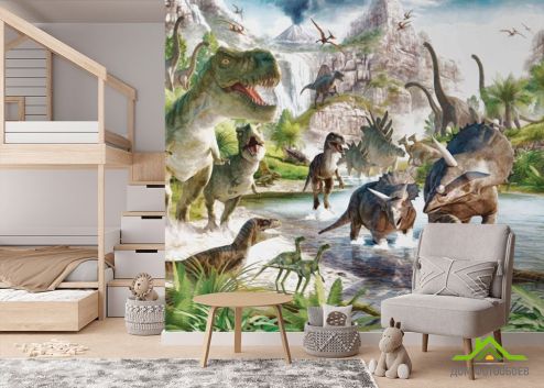 выбрать Фотообои Динозавры Фотообои Фотообои в детскую: квадратная ориентация на стену