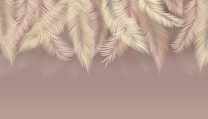 Фотообои графические  пальмовые листья