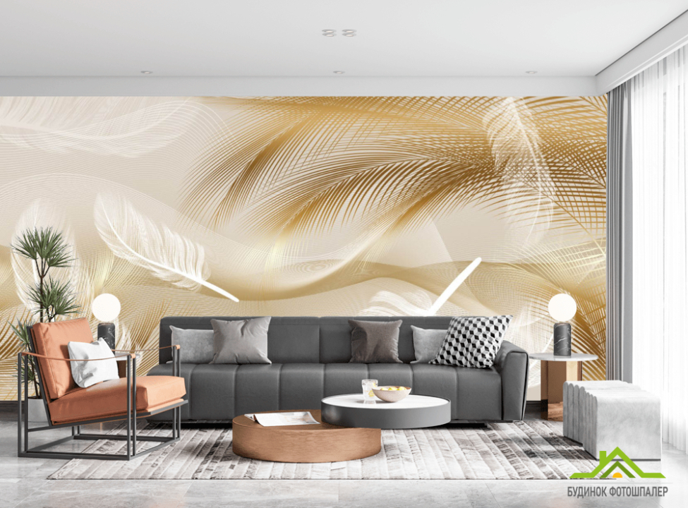 выбрать Фотошпалери Векторні пір'я коричневі Каталог фотошпалер на стіну