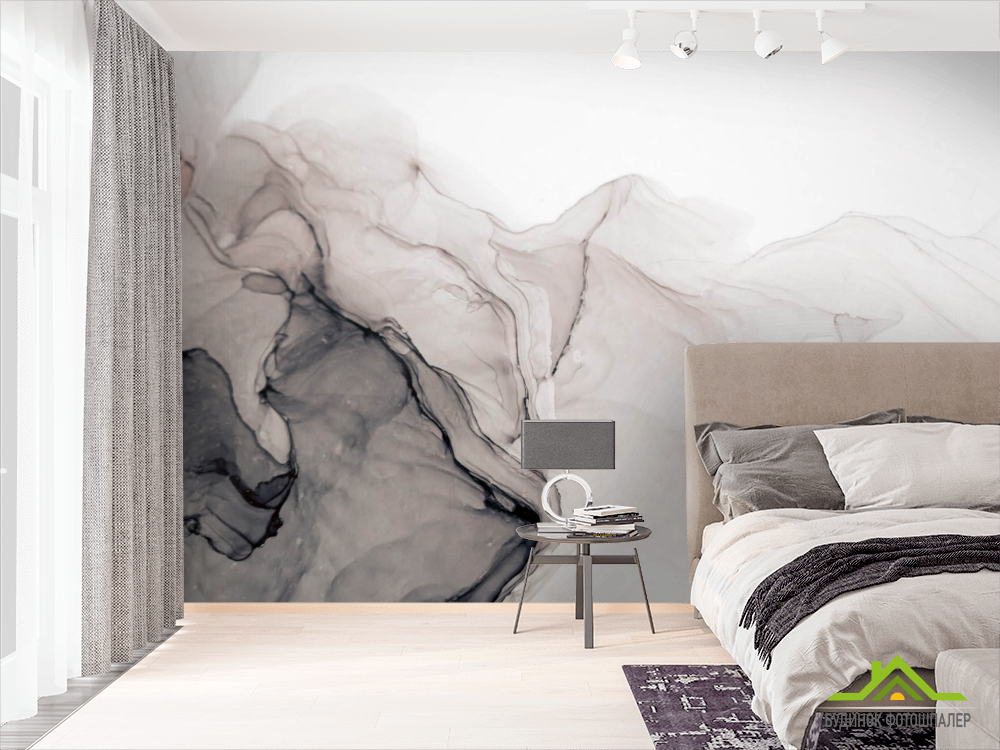 Фотообои Fluid art чёрно-белый