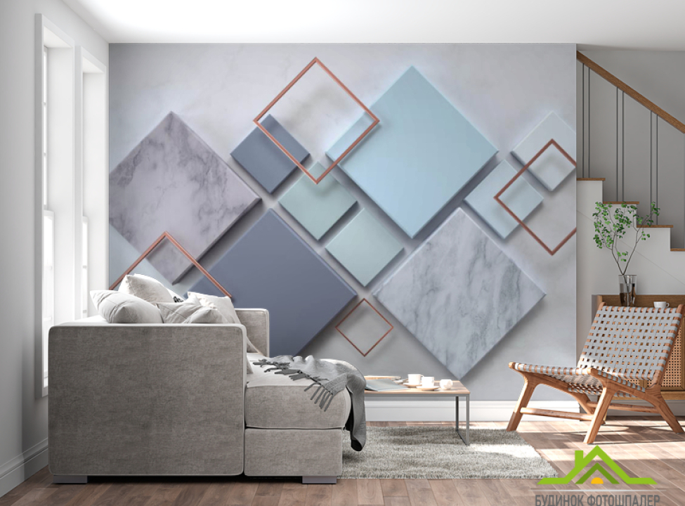 выбрать Фотошпалери мармурові 3Д ромби Каталог фотошпалер на стіну
