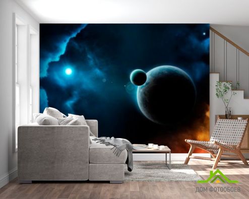 выбрать Фотошпалери Кеплер 36 Фотошпалери Фотошпалери Космос: малюнок, різнобарвний  на стіну