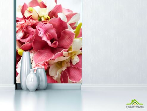 выбрать Фотообои Орхидеи бардовые и белые Фотообои Фотообои Цветы: вертикальная ориентация на стену