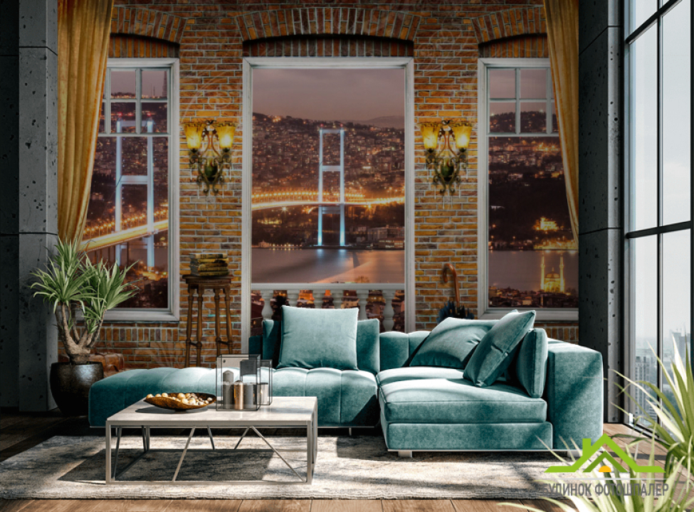 выбрать Фотошпалери Вид з вікна на міст Каталог фотошпалер на стіну