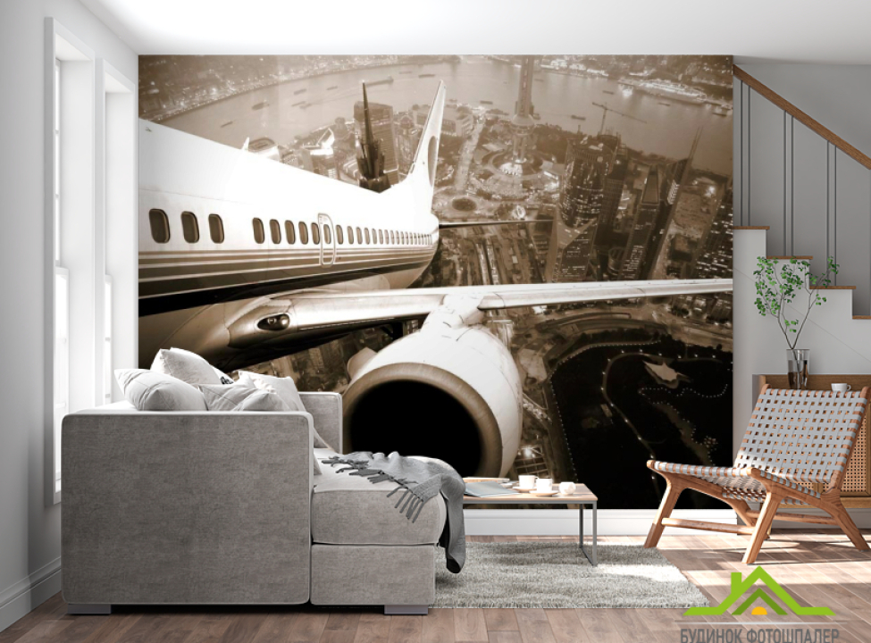 выбрать Фотошпалери Крило літака Каталог фотошпалер на стіну