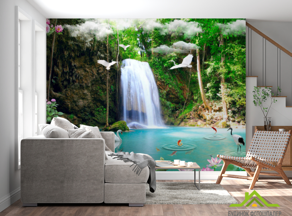 выбрать Фотообои 3д водопад Каталог фотообоев на стену