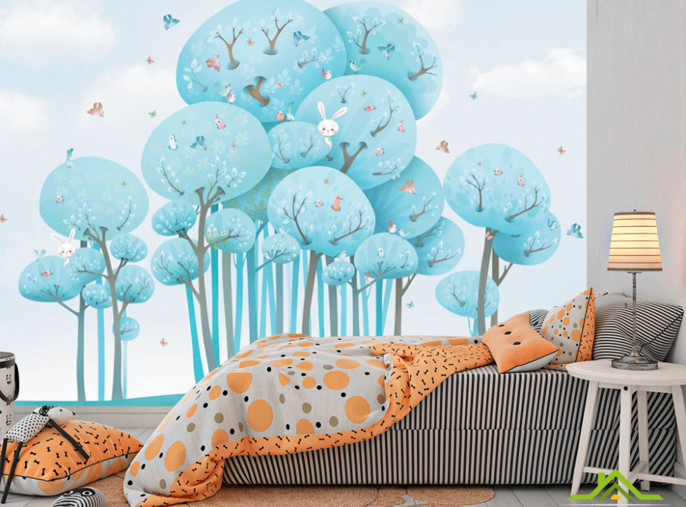 выбрать Фотообои Деревья с зайчиками Каталог фотообоев на стену