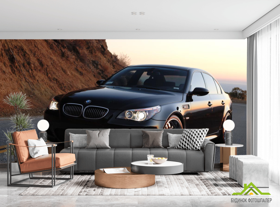 выбрать Фотошпалери чорний BMW в горах Каталог фотошпалер на стіну