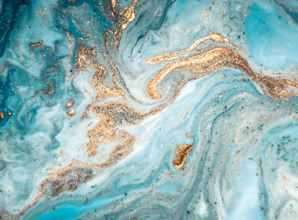выбрать Фотошпалери Блакитний fluid art з золотом Фотошпалери Fluid art на стіну