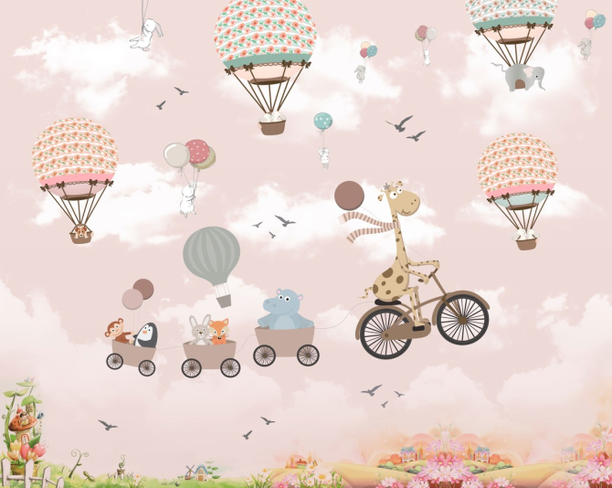 Фотошпалери тварини на повітряній кульці