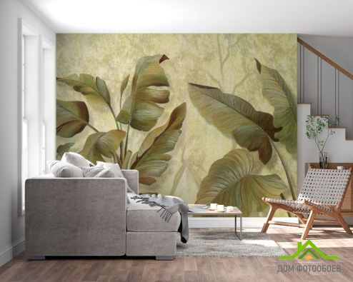 выбрать Фотообои Банановые листья Фотообои тропические листья на стену