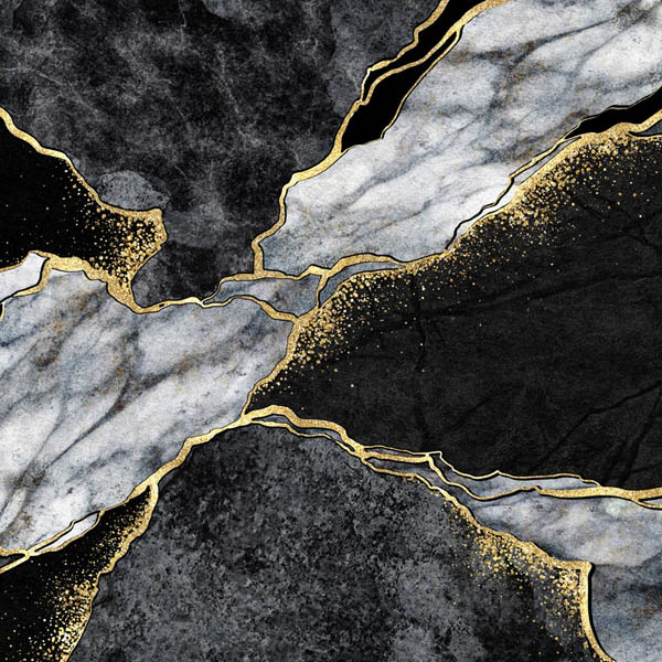 Фотошпалери чорний мармуровий fluid art