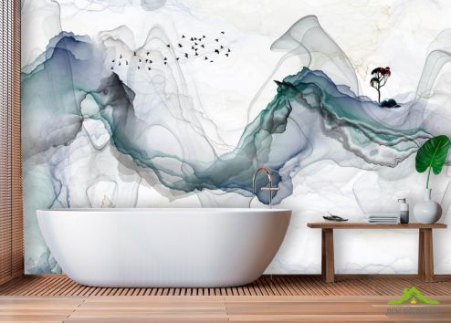 выбрать Фотообои Абстрактные волны Фотообои в ванную на стену