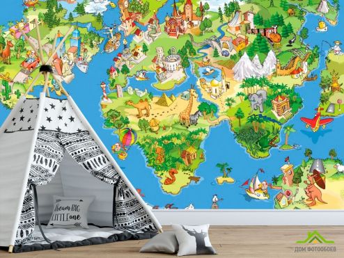 выбрать Фотообои Карта сказочного мира Фотообои в детскую на стену