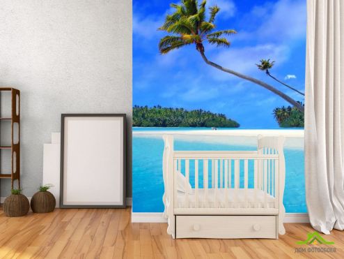 выбрать Фотообои Море и пальмы Голубые фотообои на стену
