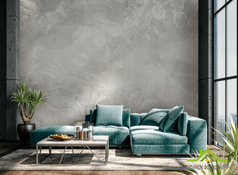 выбрать Фотообои Сухоцветы дизайнерские зеленые Каталог фотообоев на стену