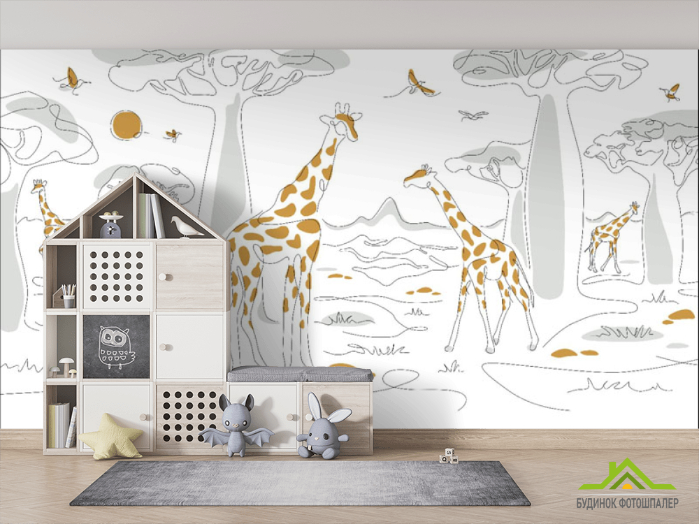 Фотообои Минималистичные жирафы