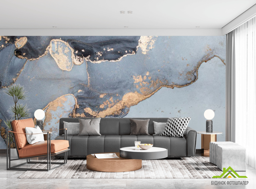 выбрать Фотообои Серо-голубой флюид Каталог фотообоев на стену