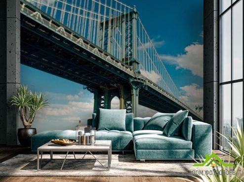 выбрать Фотообои Могучий мост в Нью Йорке Фотообои Фотообои Города: горизонталная, горизонтальная ориентация на стену