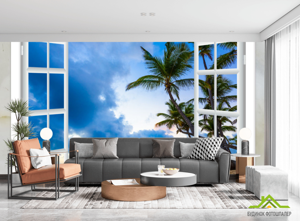 выбрать Фотошпалери Вид з вікна на море Каталог фотошпалер на стіну