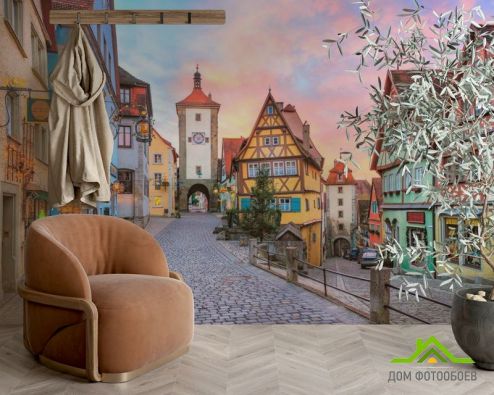 выбрать Фотошпалери Старе місто в Баварії Фотошпалери, колір: «різнобарвний, фото» на стіну