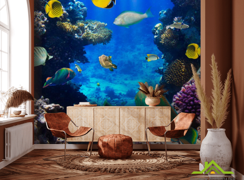 выбрать Фотошпалери Косяк рибок у морі Каталог фотошпалер на стіну