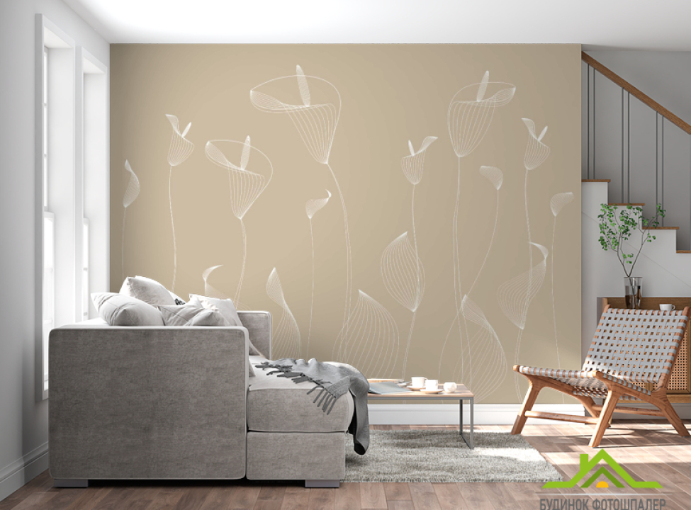 выбрать Фотошпалери Витончені лотоси бежеві Каталог фотошпалер на стіну