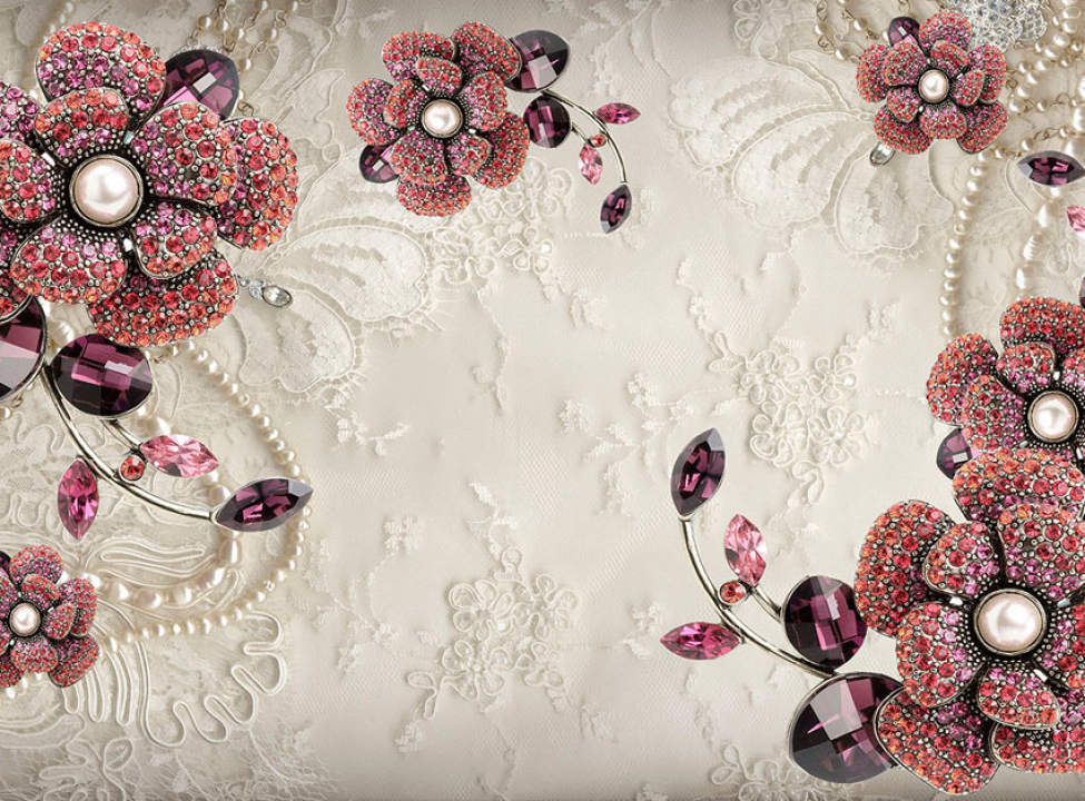 выбрать Фотообои Брошки на кружеве Каталог фотообоев на стену