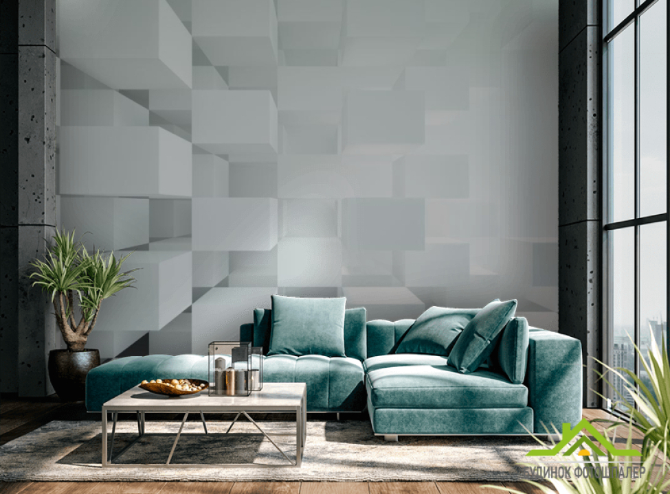 выбрать Фотошпалери Білі об'ємні куби Каталог фотошпалер на стіну