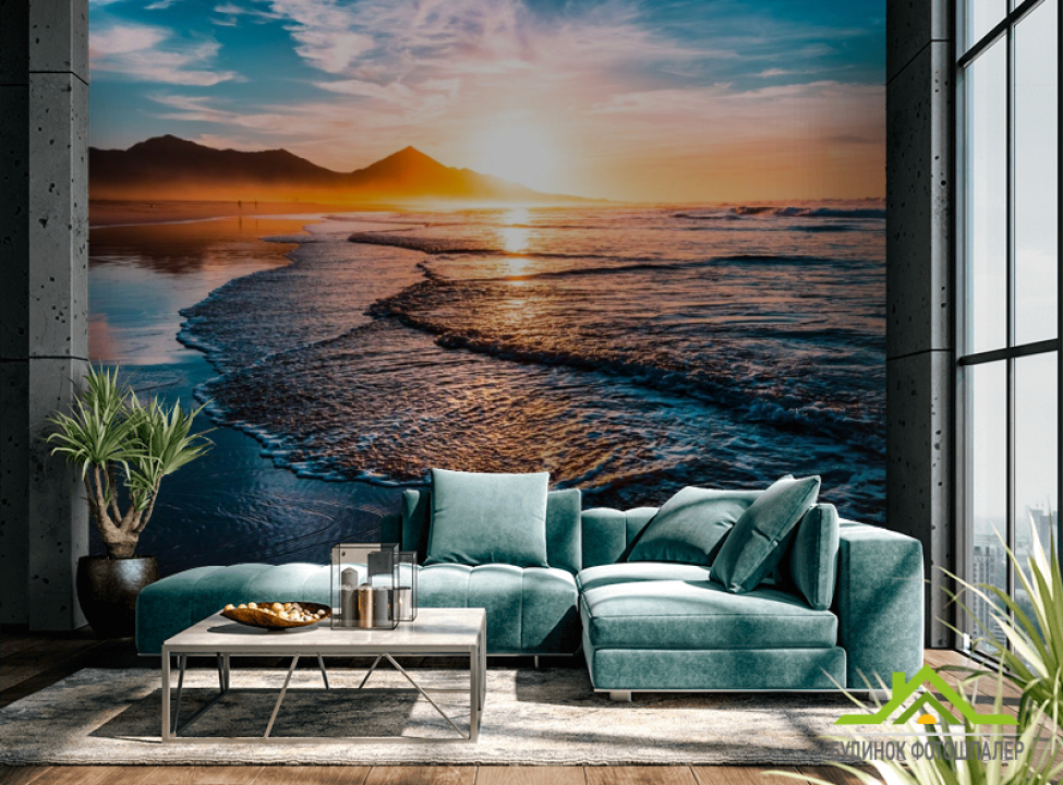 выбрать Фотообои Горы и солнце над морем Каталог фотообоев на стену