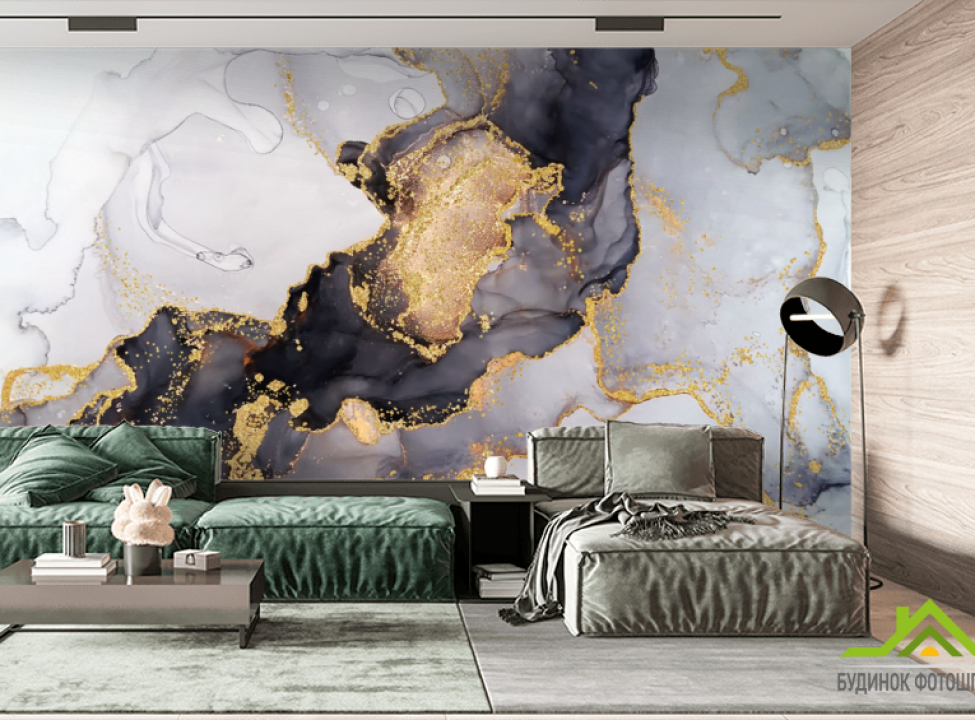 выбрать Фотошпалери чорний флюїд золото Каталог фотошпалер на стіну