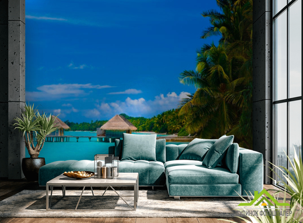 выбрать Фотошпалери Хатини посеред моря Каталог фотошпалер на стіну